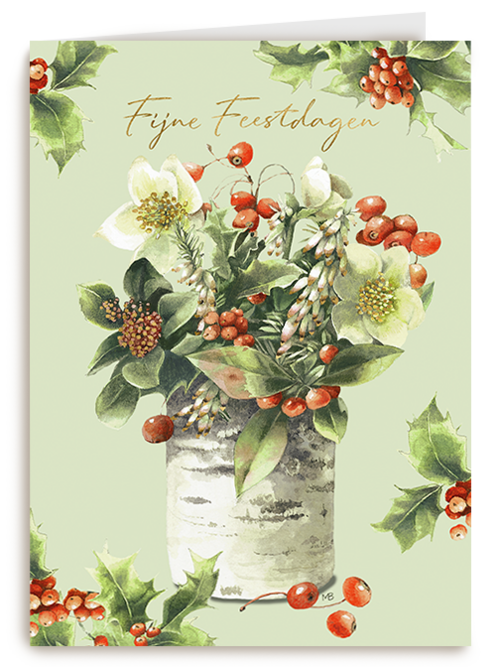Kerstkaart Hallmark | Marjolein Bastin Fijne Feestdagen Boeket
