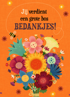 Bedankt kaart een grote bos bedankjes