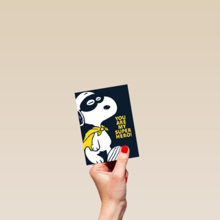Snoopy complimentkaart you are my superhero