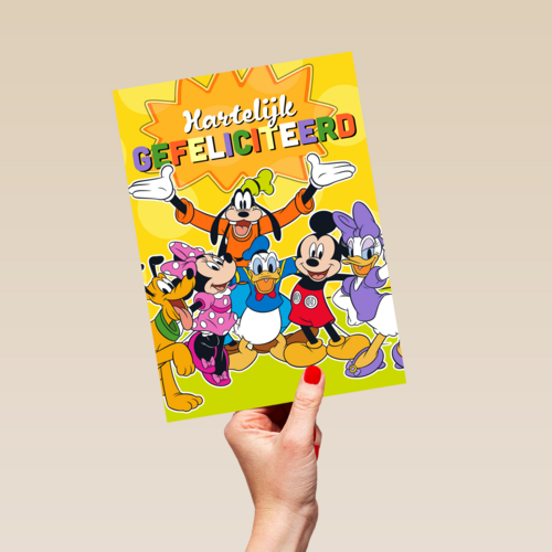 Verjaardagskaart Mickey en vriendjes
