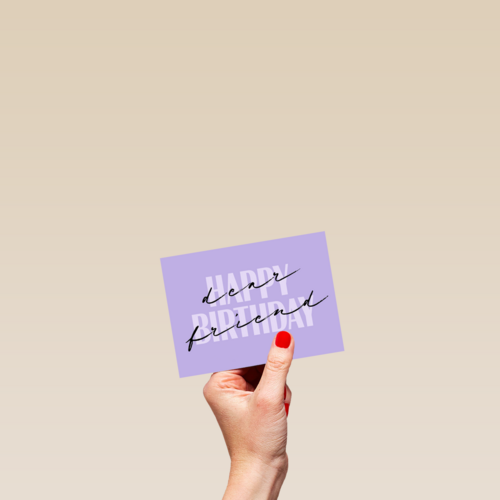 happy birthday dear friend on purple