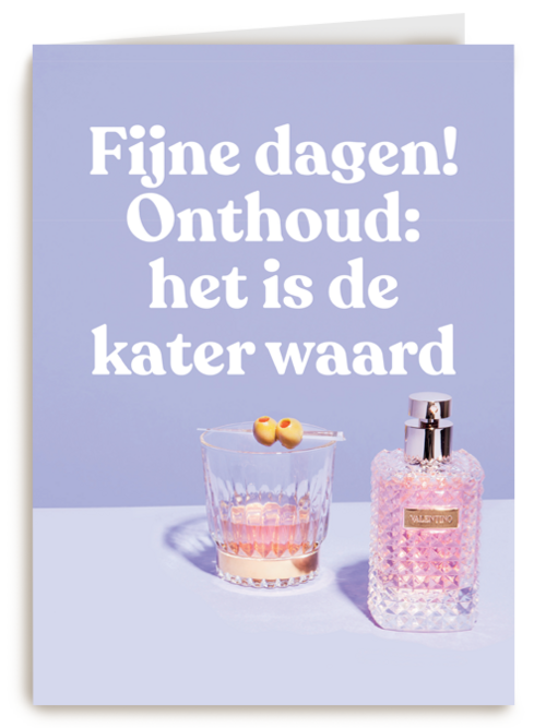 kerstkaart andc hip fijne dagen onthoud het is de kater waard