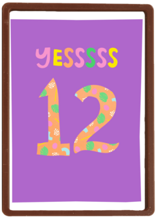 Verjaardagskaart yessss 12 tiener meisje