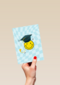 Geslaagd smiley blauw