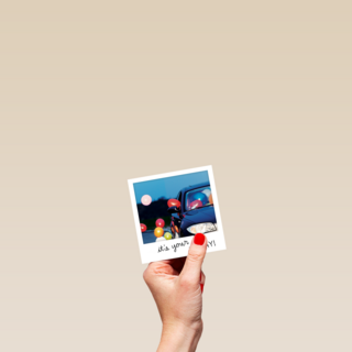polaroid kaart verjaardag man hip