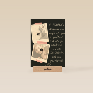 fotokaart zwart met vrienden vriendinnen tekst