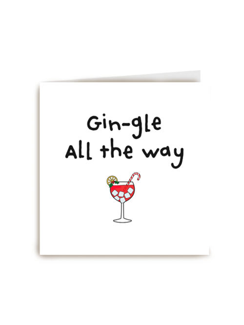 kerstkaart humor gin gle all the way
