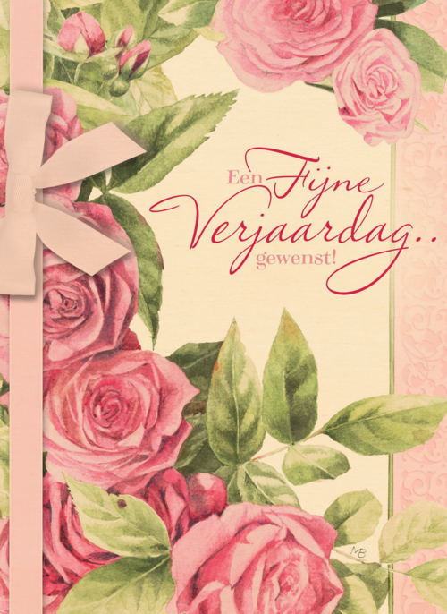 roze rozen met strik