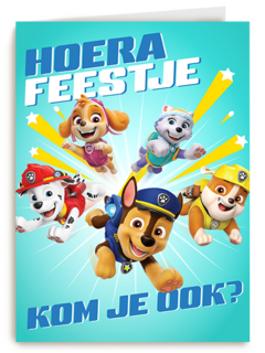 Paw Patrol Hoera Feestje uitnodiging