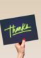 bedankt kaart thanks in neon letters