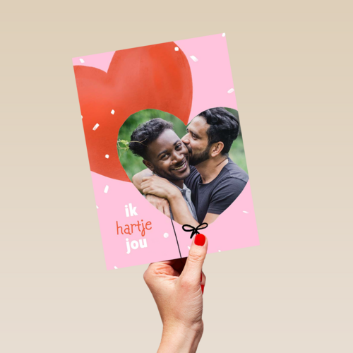 Valentijnskaart foto met hart