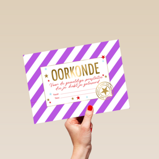 Oorkonde geweldige prestatie