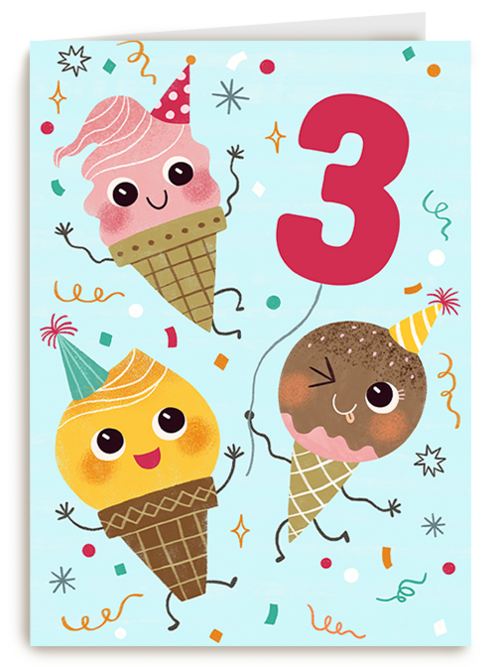 Kaart Hallmark | Kaart Met Leeftijden | Verjaardagskaart Ijsjes En Leeftijd