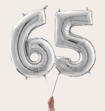 Cijferballon 65 Jaar Zilver XL