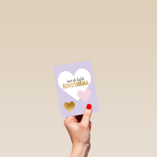 moederdag kaart stijlvol voor de liefste bonus mama