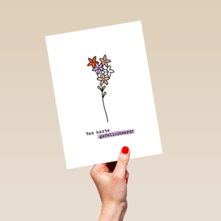 Verjaardagskaart Van Harte Gefeliciteerd Bloemetjes