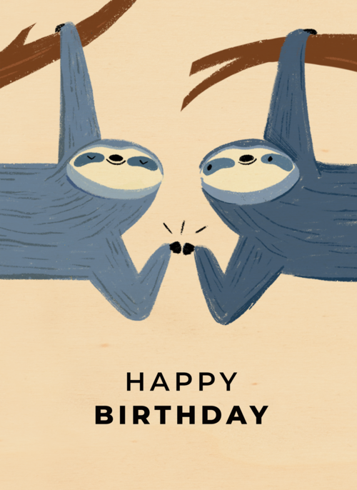 Houten Kaart Verjaardagskaarten | Happy Birthday Van 2 Luiaarden