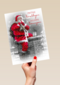 kerst top 10 kaart kerstman op een schoorsteen