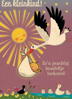 smile kaart een kleinkind ooievaar