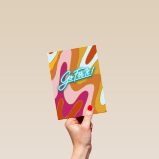 Motivatie kaart swirls en neon
