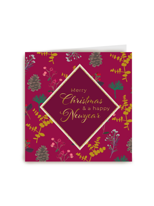 Kerstkaart merry christmas happy newyear