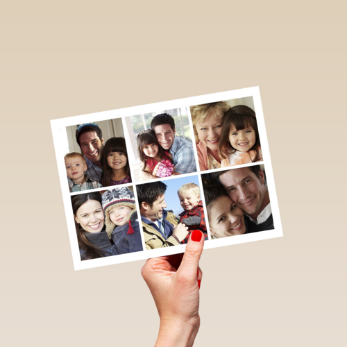 dubbele fotokaart zes gelijke foto