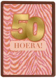 Verjaardagskaart 50 zebrapatroon