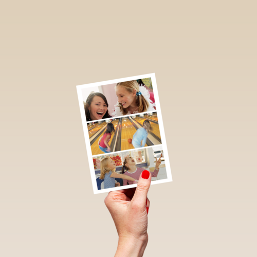dubbele fotokaart staand drie liggende foto