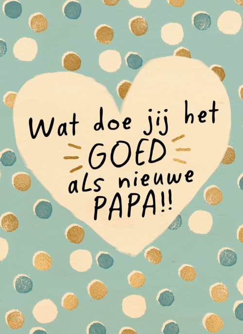 Houten Kaart Vaderdag | Hallmark | Houten Kaart Hallmark | Vaderdag | Vaderdag Kaart Klassiek Wat Doe Jij Het Goed Als Nieuwe Papa