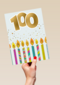 Verjaardagskaart 100 jaar met kaarsjes