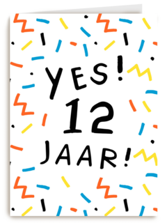 Verjaardagskaart meisje jongen 12 yes