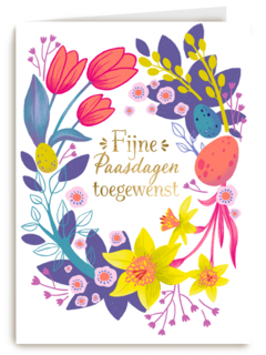 pasen kaart klassiek fijne paasdagen toegewenst