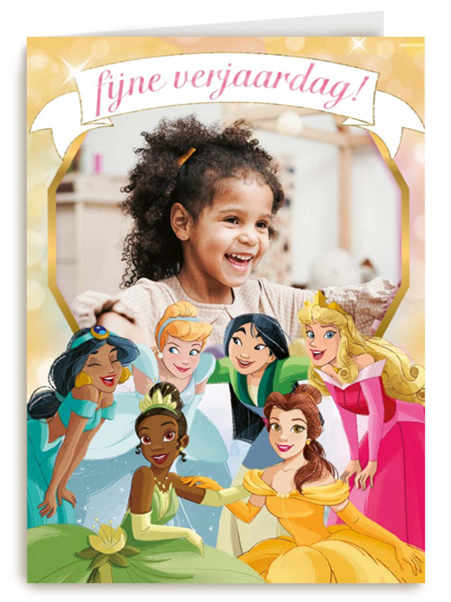 Verjaardagskaart foto Disney prinsessen
