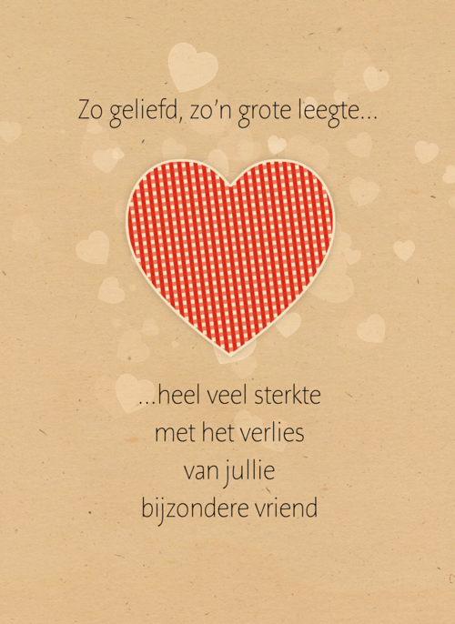 Houten Kaart Condoleance Kaarten | Houten Kaart Hallmark | Condoleance Kaarten | Veel Sterkte Met Het Verlies Van Jullie Bijzondere Vriend