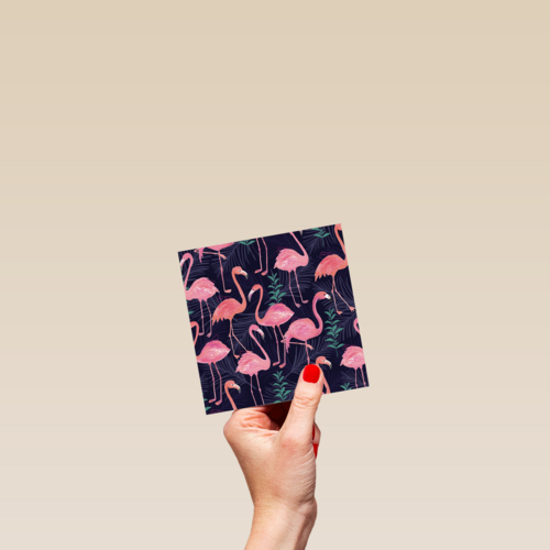 vers van de pers kaart met meerdere een roze flamingo