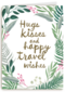 botanical kaart hugs kisses and happy travel wishes