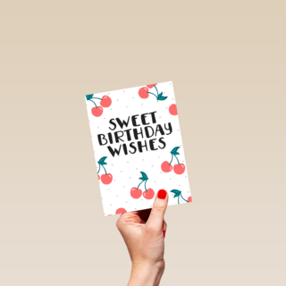 Verjaardagskaart tiener meisje Sweet birthday wishes kersen
