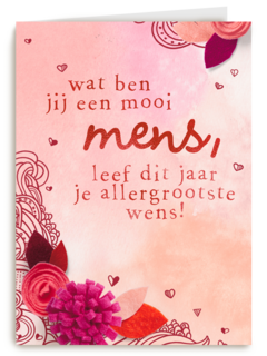 verjaardag kaart wat ben jij een mooie mens