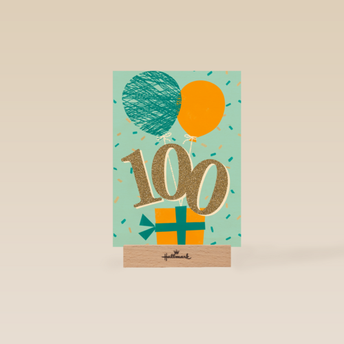 verjaardagskaart 100 jaar met ballonnen