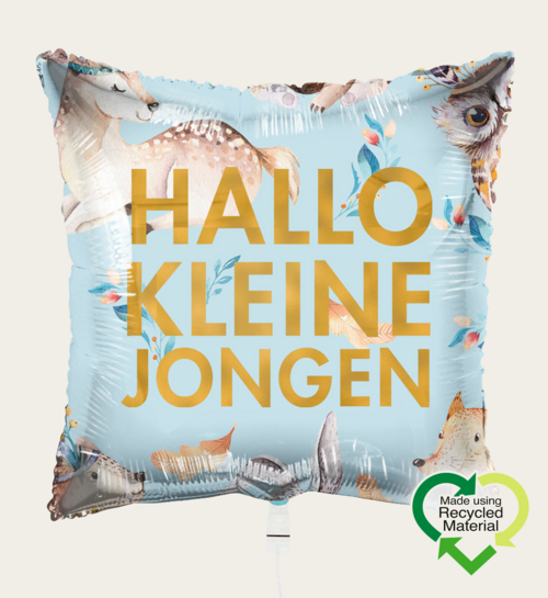 Ballon Hallo Kleine Jongen Blauw Goud Eco