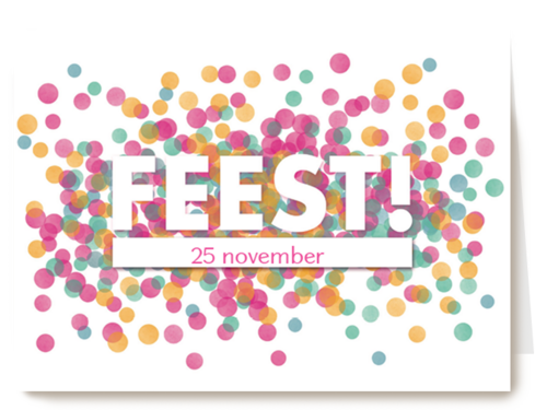 uitnodiging feest confetti roze
