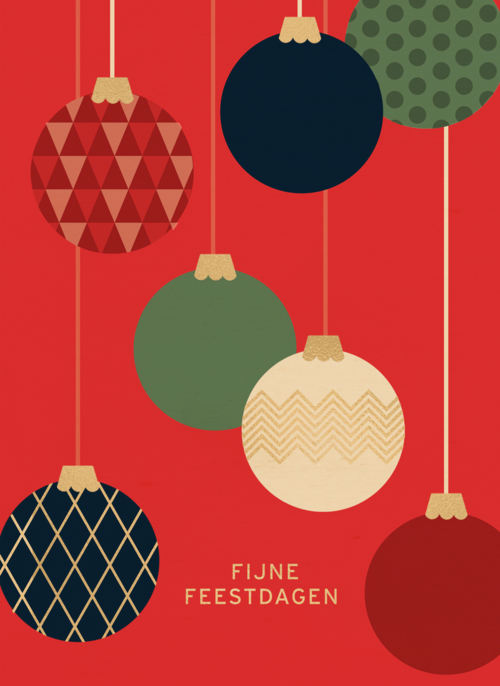 Houten kaart Kerst | Hallmark | Houten kaart Kerst Nieuwjaar | Hallmark | Fijne feestdagen modern kerstballen