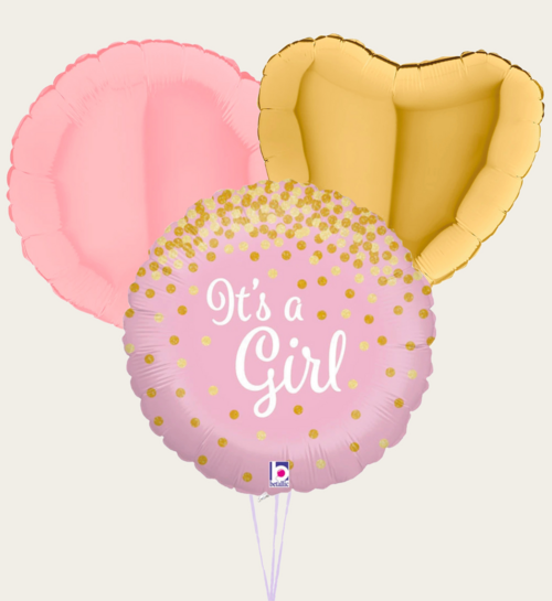 Ballonnentros It is a Girl Roze Goud