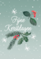 Kerstkaart fijne kerstdagen hulsttak
