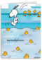 snoopy springt in zwembad