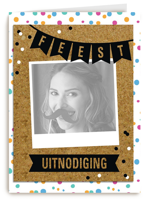 vrolijke confetti kaart met een slinger