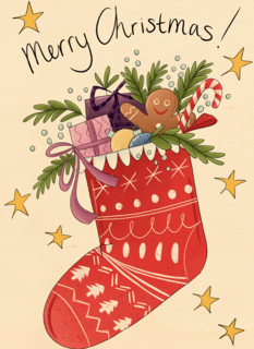 ferry christmas gevulde sok kaart