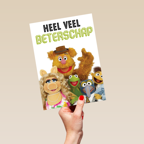 beterschap kaart muppets kermit miss piggy