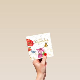 Kaart flowers by Marjolein Bastin Fijne verjaardag klaproos vlinder