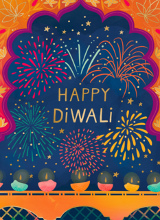 Happy Divali vuurwerk